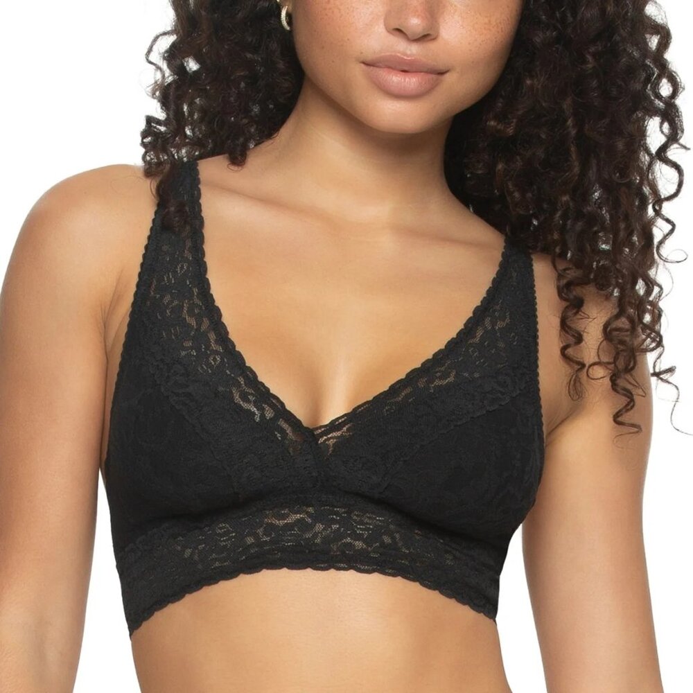 New Felina M 2-Pack Bra Signature Stretch Lace Bralette Adjustable J-hook Black